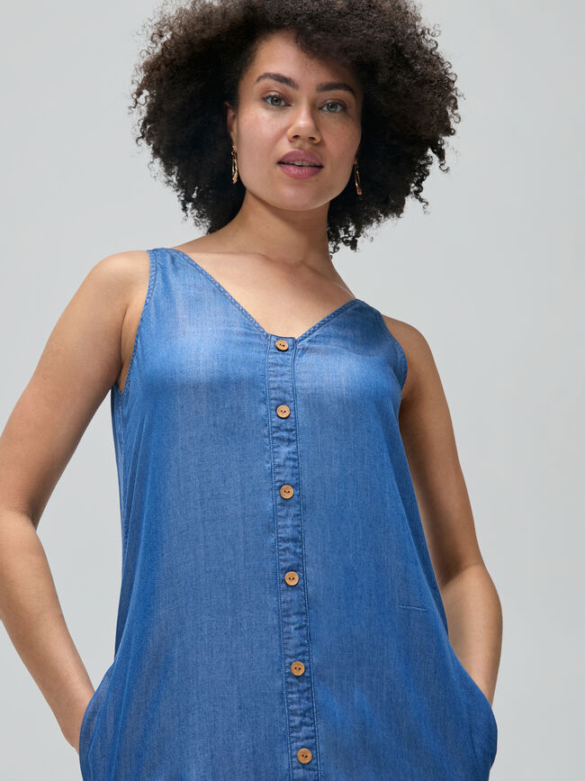 VESTIDO LYOCELL BOTONES Mid blue
