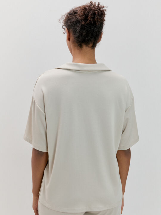 CAMISETA CUELLO CAMISERO Piedra image number null