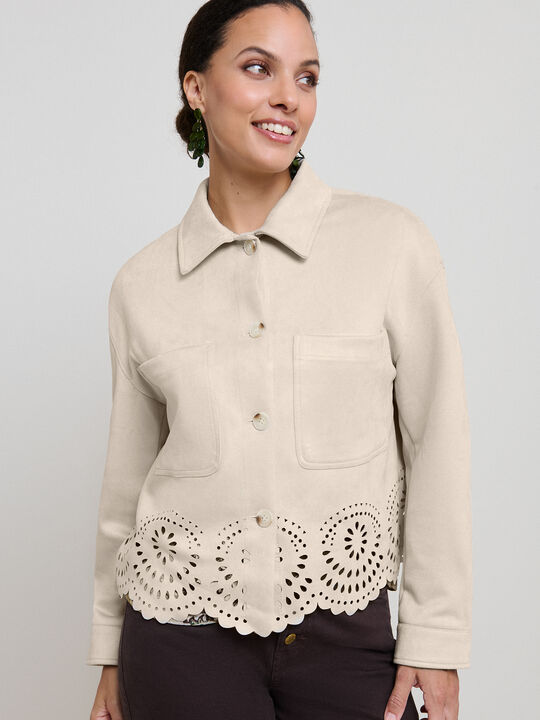 CHAQUETA ANTELINA TROQUELADA Hielo image number null