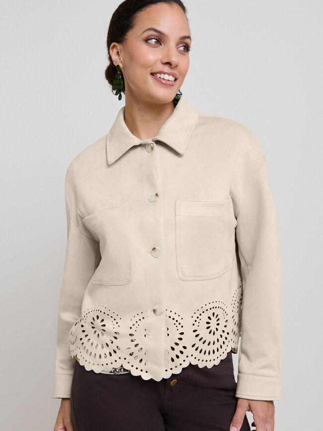 CHAQUETA ANTELINA TROQUELADA Hielo