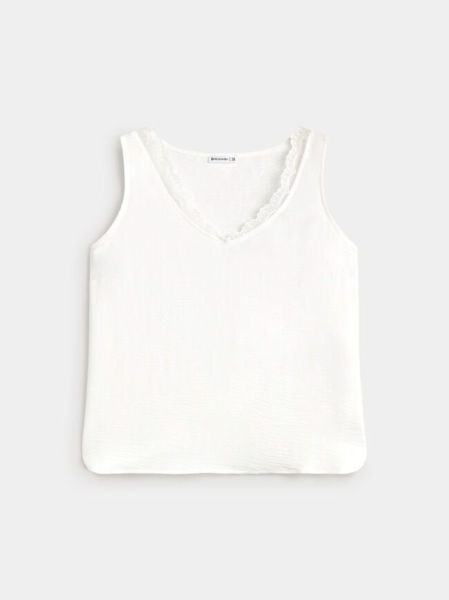 TOP LENCERO PICO Blanco Optico