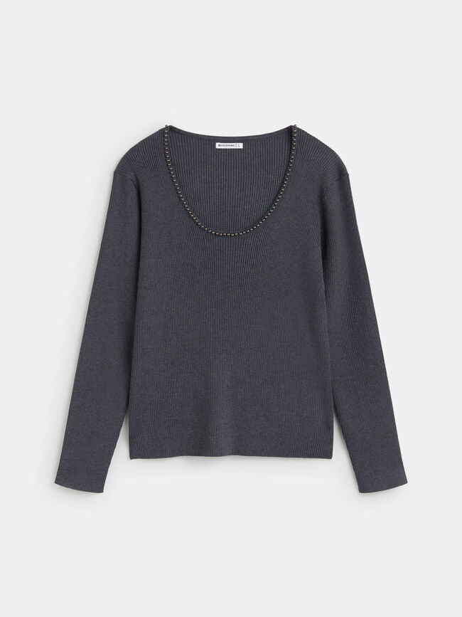 TOP TACHAS CANALE gris vigore med