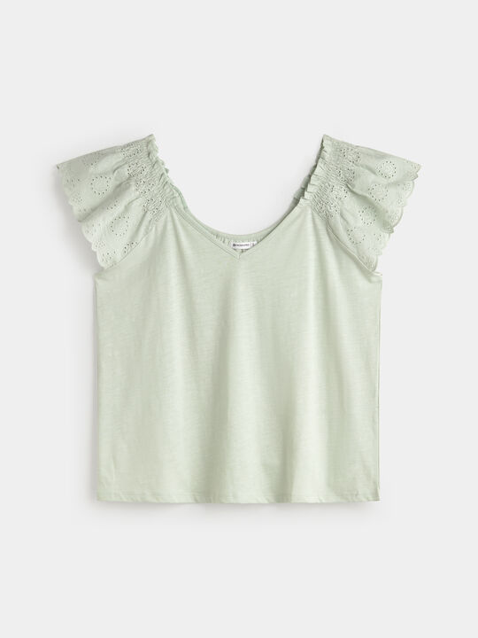 CAMISETA ESCOTE CORAZÓN Verde Agua Clar image number null