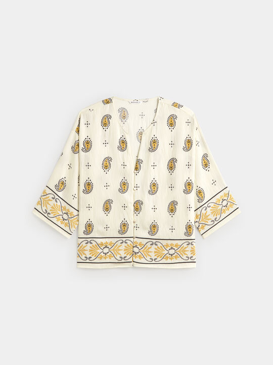 BLUSA ANCHA FLUIDA Crudo image number null