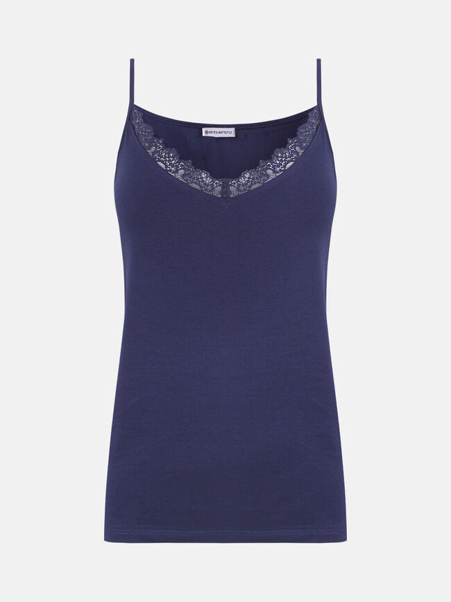 TOP encaje Azul Marino