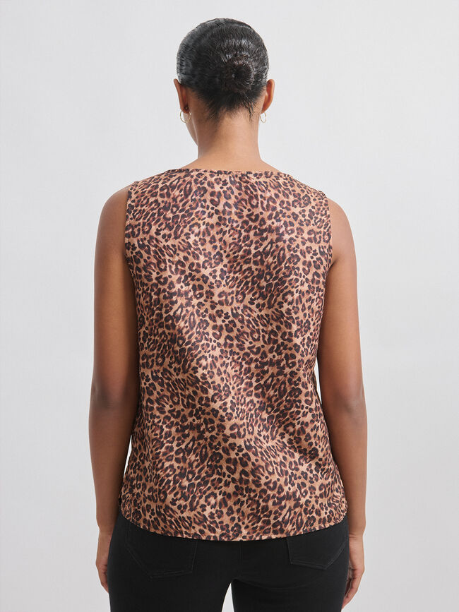 TOP PUNTILLA ESTAMPADO Marron