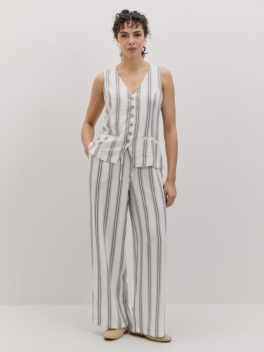 PANTAL&Oacute;N ANCHO RAYAS Crudo image number null