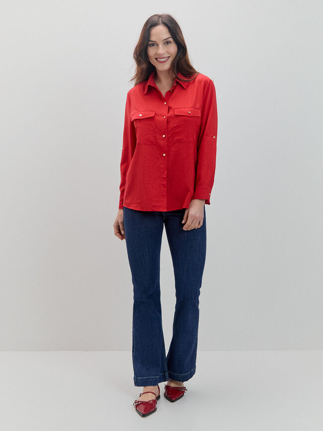 CAMISA MANGA LARGA Rojo