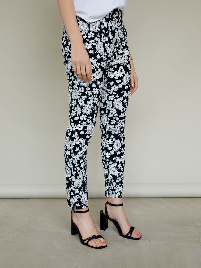 Pantalón cintura elástica Estampado 1