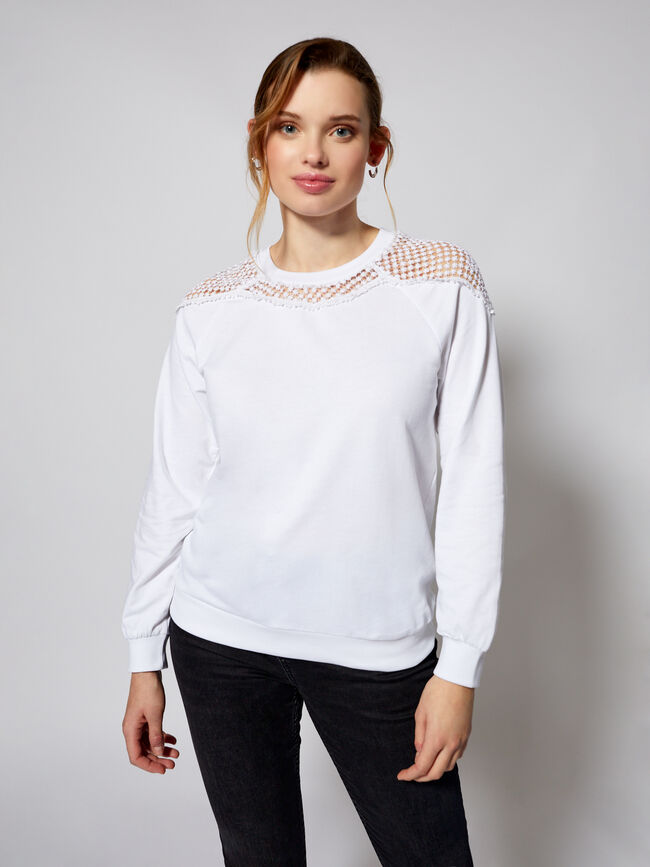 Sudadera detalle hombro Blanco Optico