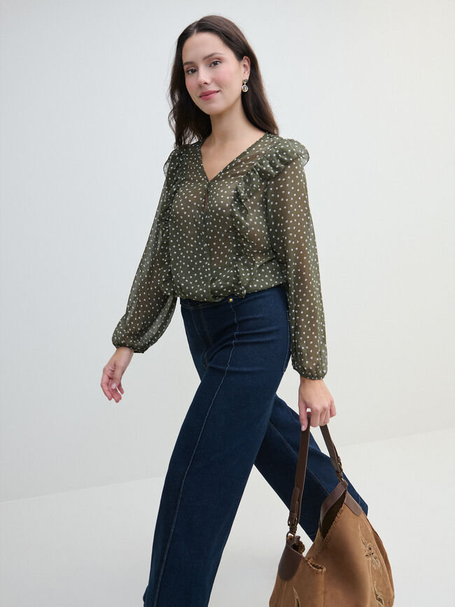 BLUSA CRUZADA GOMA Kaki