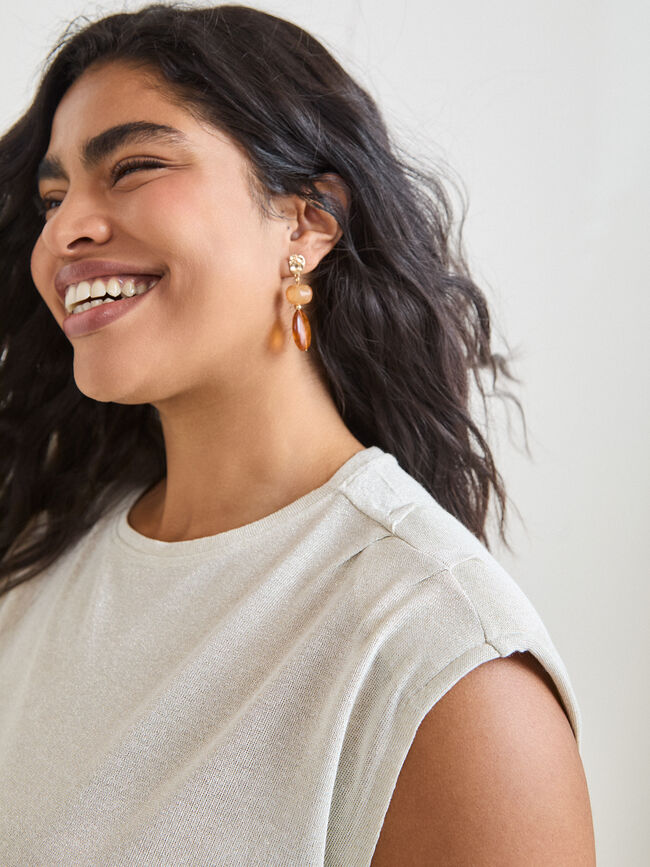 CAMISETA HOMBRERAS TEXTURA Camel