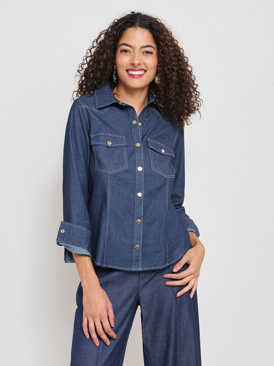 CAMISA VAQUERA BASICA Rinse Wash image number null