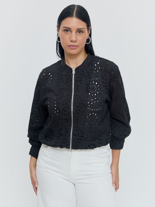 BOMBER BORDADOS Negro