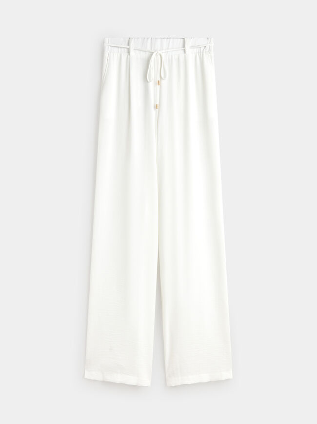 PANTALON ANCHO FLUIDO Blanco Optico