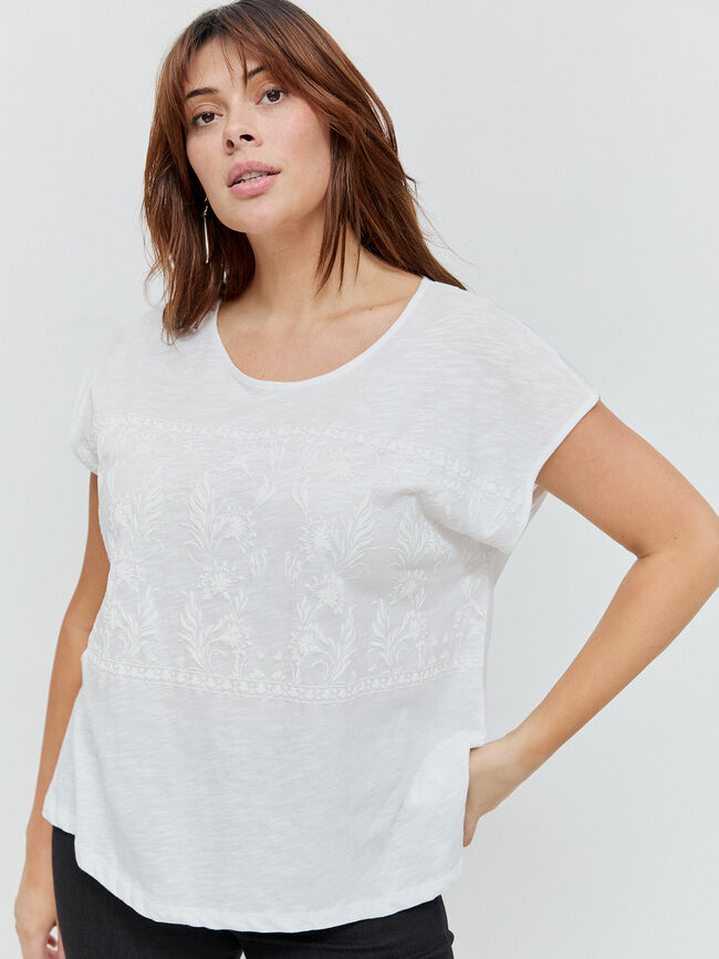 CAMISETA POSICIONAL FLORES Blanco Optico