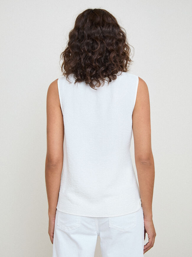 TOP CON NUDO Blanco Optico