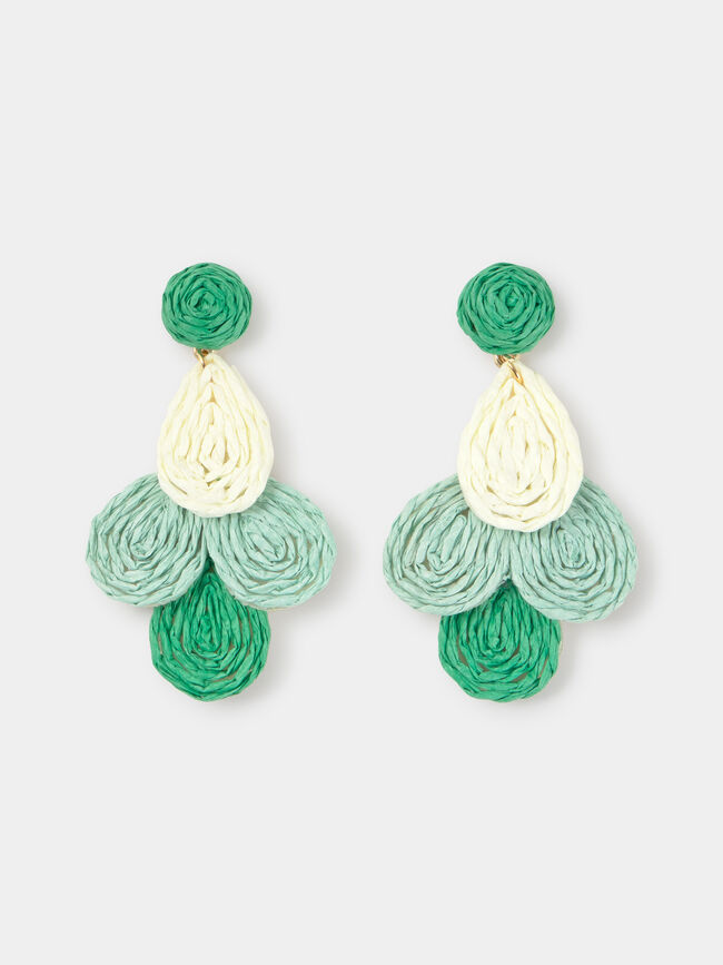 PENDIENTES FIBRA NATURAL Beige