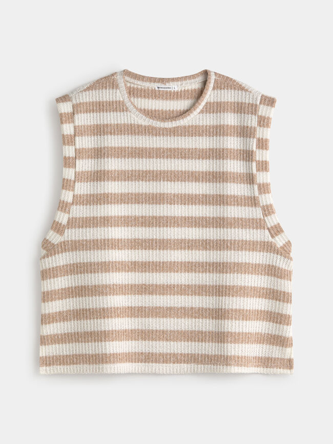 CHALECO RAYAS Beige