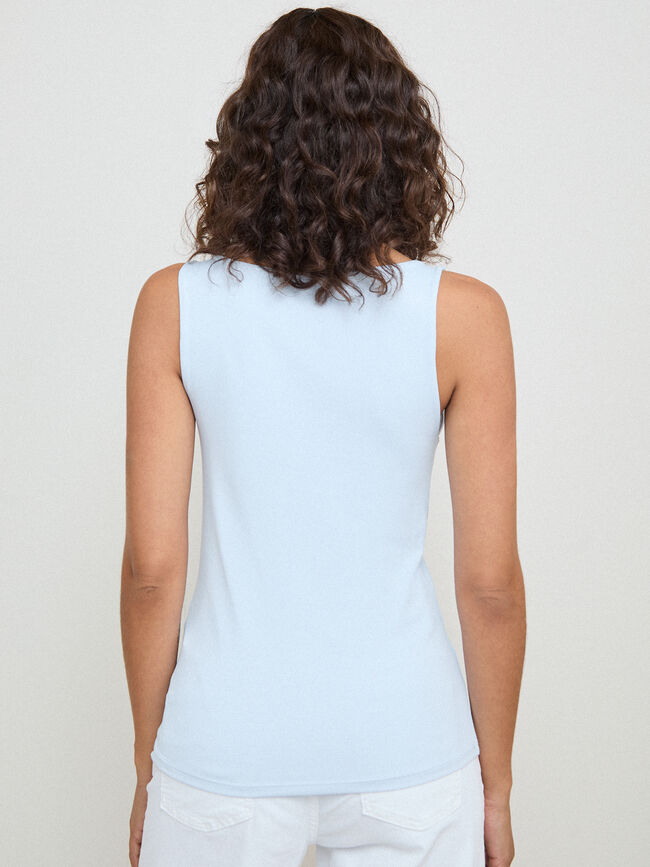 CAMISETA TIRANTE ANCHO Azul Bebe