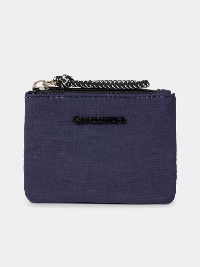 Monedero rectangular cremallera Azul Marino