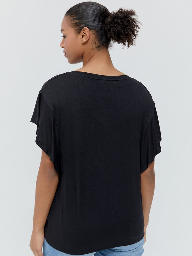 CAMISETA VOLANTES Negro
