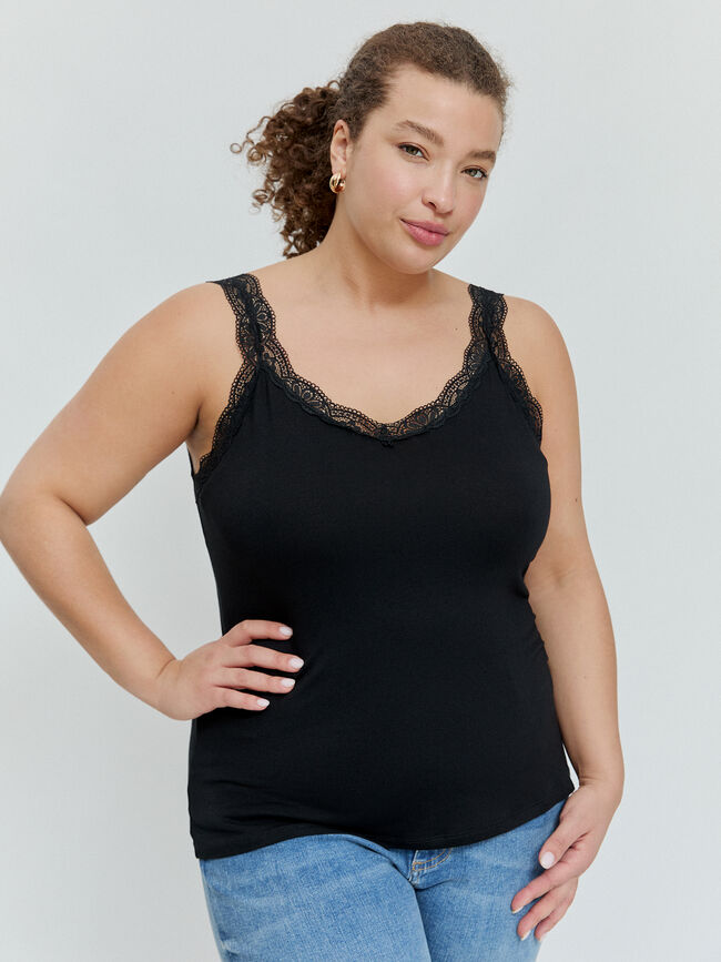 TOP LENCERO RAYA Negro