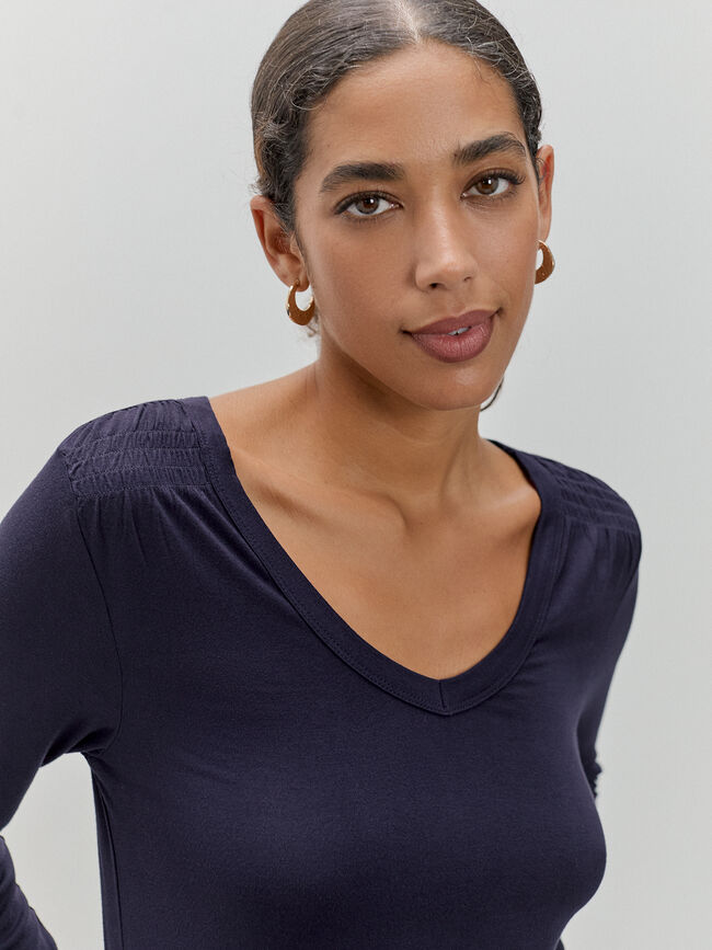 CAMISETA FRUNCES Azul Marino