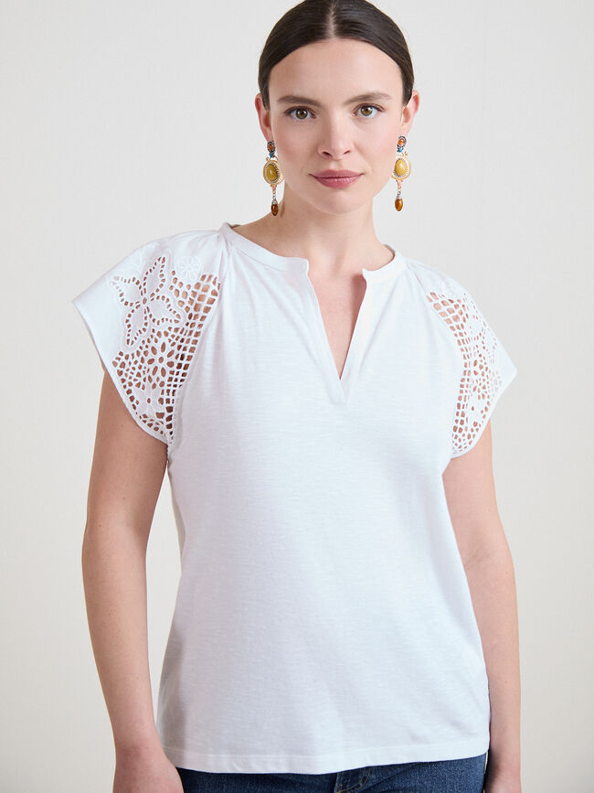 TOP DETALLE BORDADO Blanco Optico