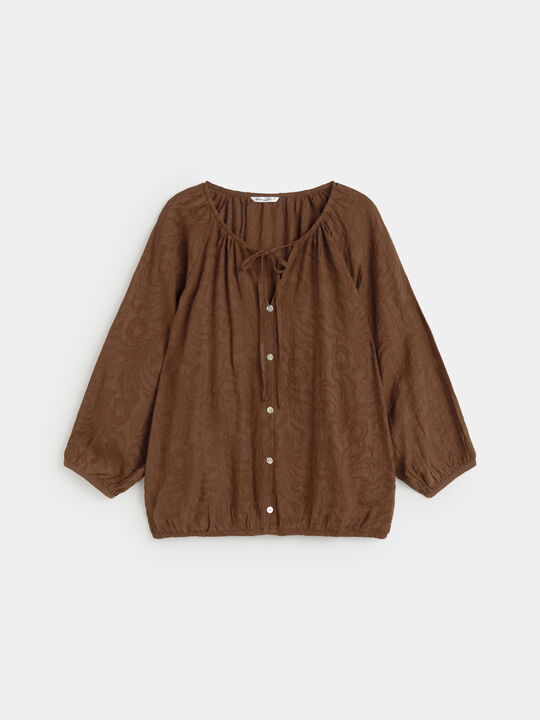 BLUSA DETALLE Marron image number null