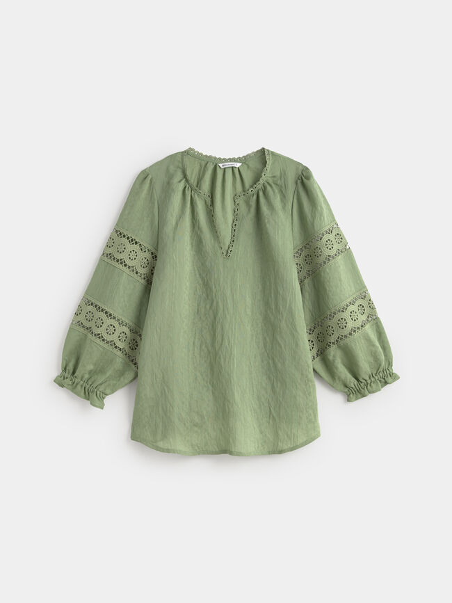 BLUSA PUNTILLAS 3/4 Verde Agua