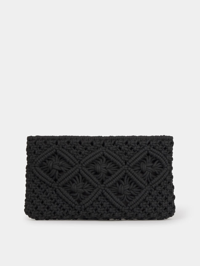 BOLSO MANO CROCHET Negro