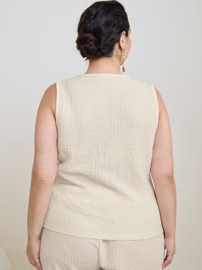 CAMISETA FLOR CRINKLE Blanco Hueso
