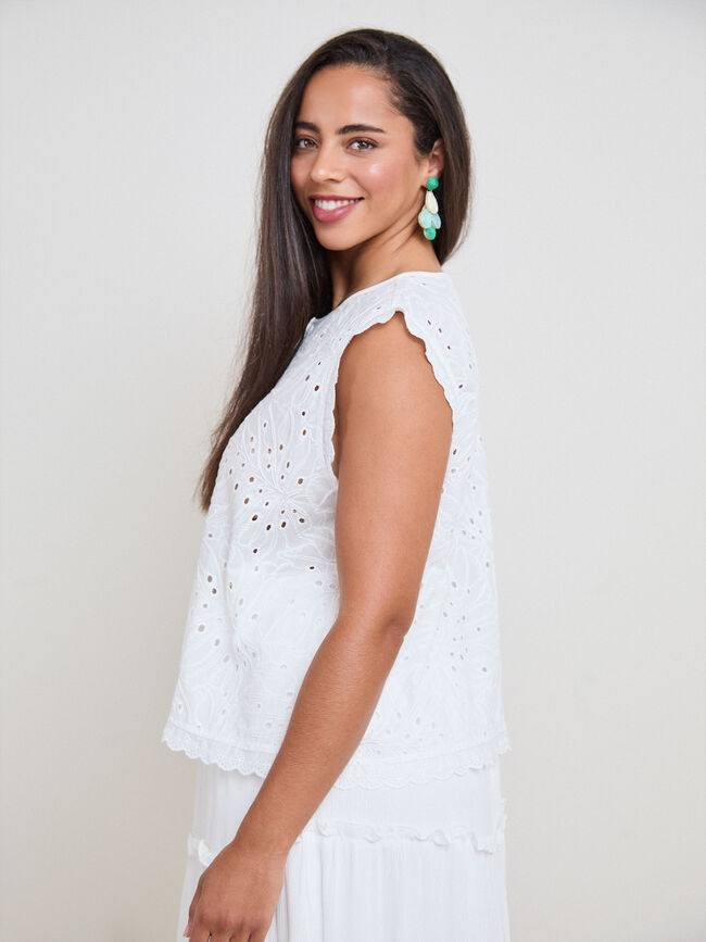 BLUSA DETALLE ENCAJES Blanco Optico
