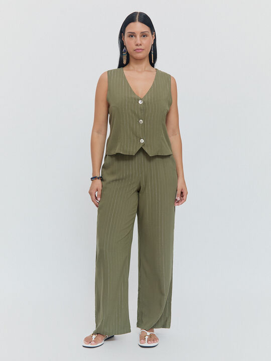 pantalon viscosa kaki claro image number null