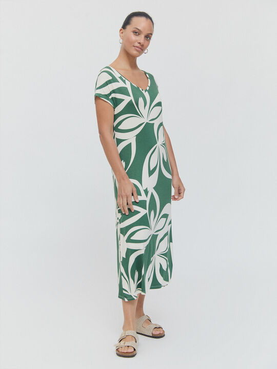 VESTIDO LARGO ESTAMPADO Estampado 1 image number null
