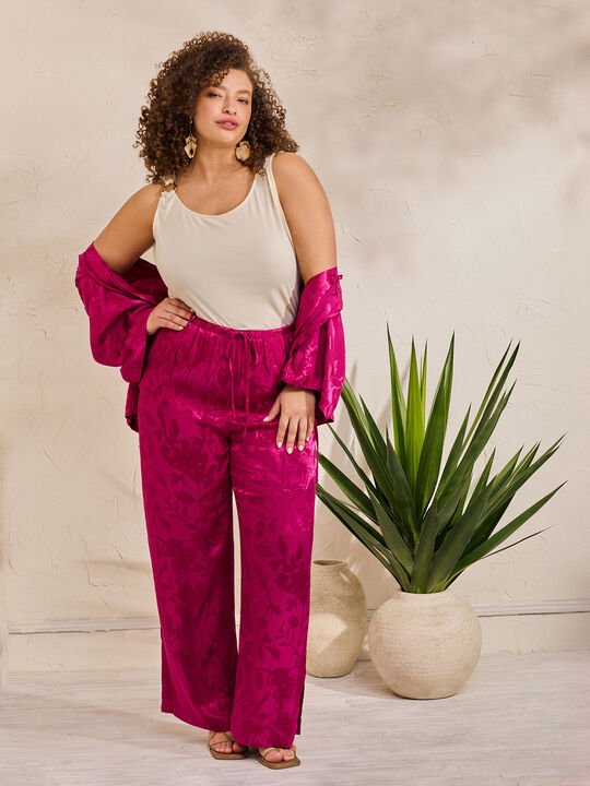 PANTALON ABERTURAS Fucsia Oscuro image number null