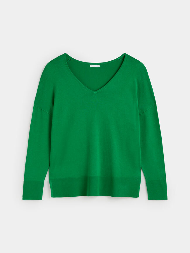 JERSEY CUELLO PICO VERDE OPALO