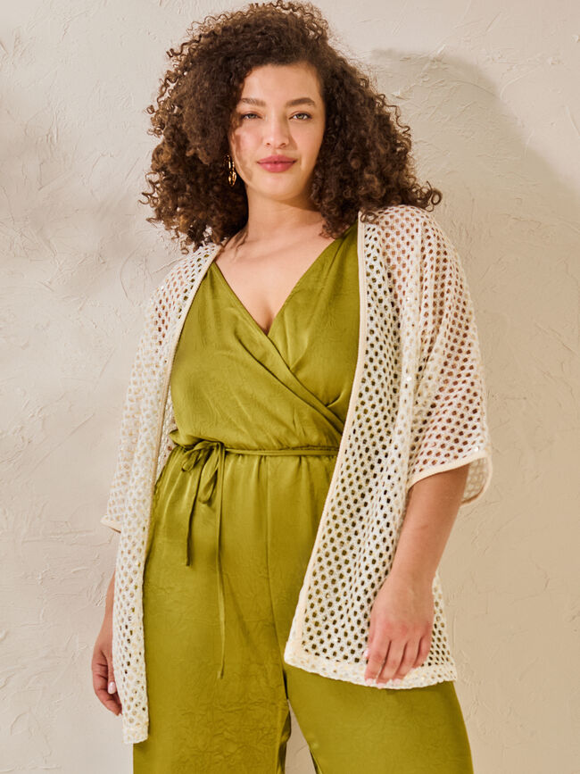 KIMONO LENTEJUELAS Crudo