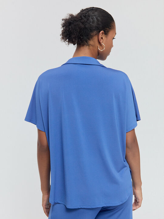 CAMISETA CUELLO AZUL TINTA image number null