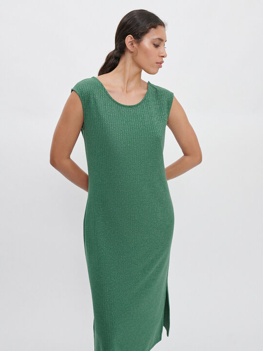 VESTIDO CANALÉ LUREX Verde oscuro image number null
