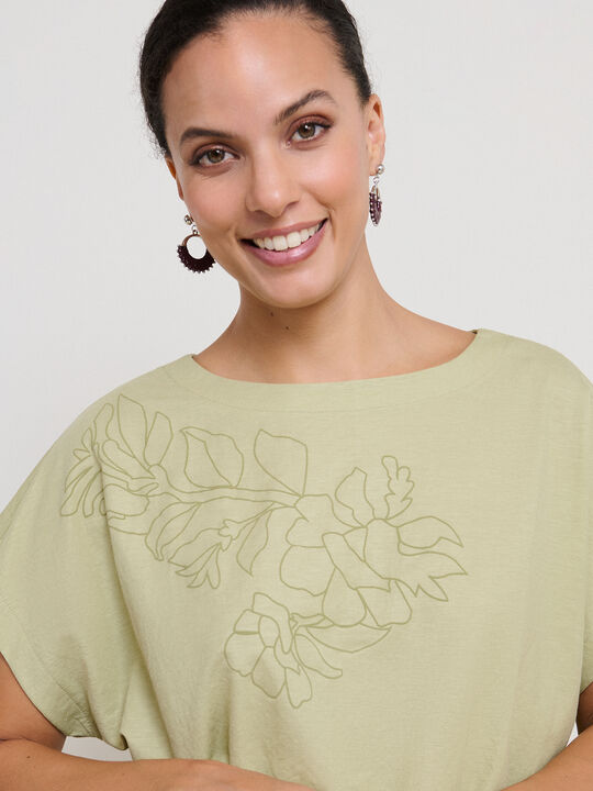 CAMISETA PUFF PRINT Verde salvia image number null