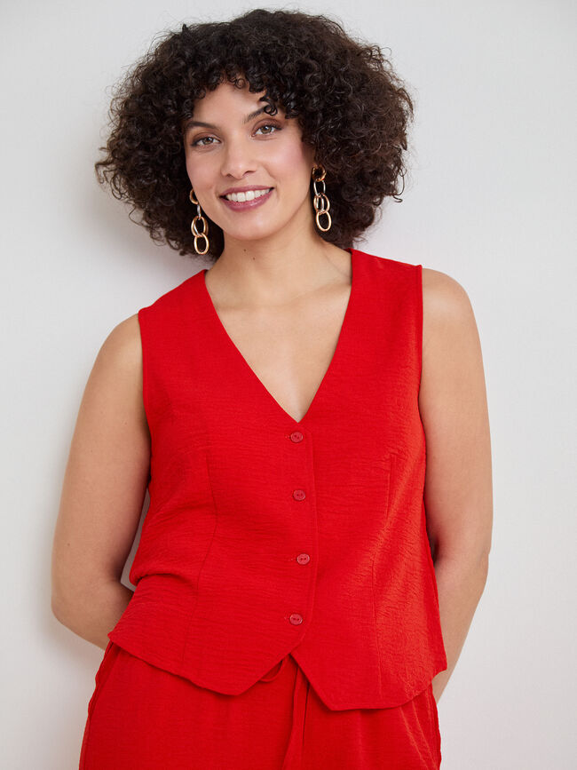 CHALECO BOTONES PEQUE&Ntilde;OS Rojo Flama