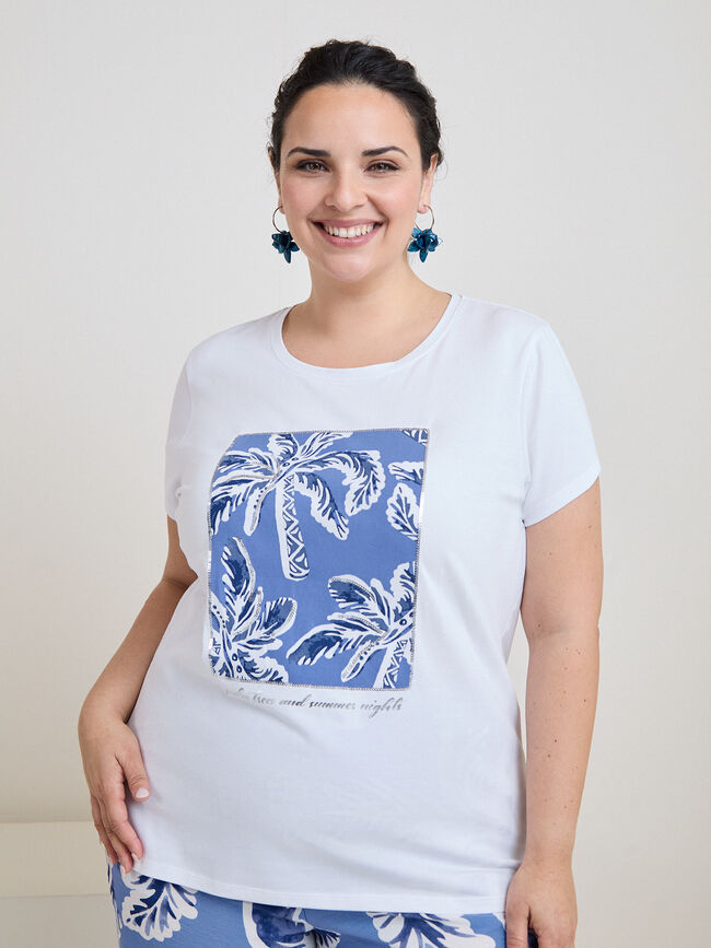 CAMISETA PALMEAS BRILLANTES Blanco Optico