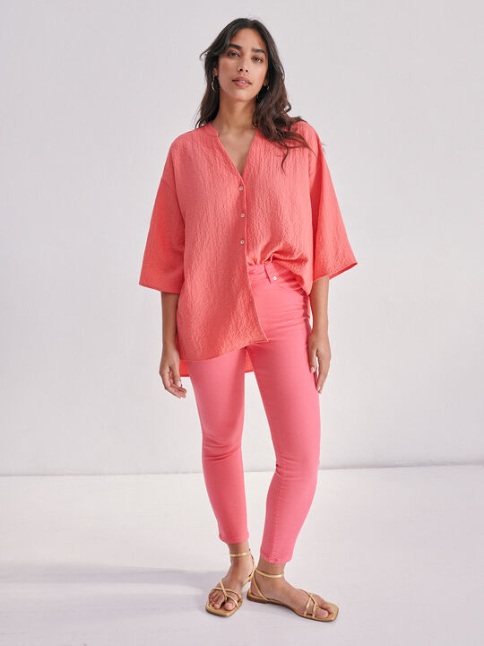 Blusa abotonada Coral image number null