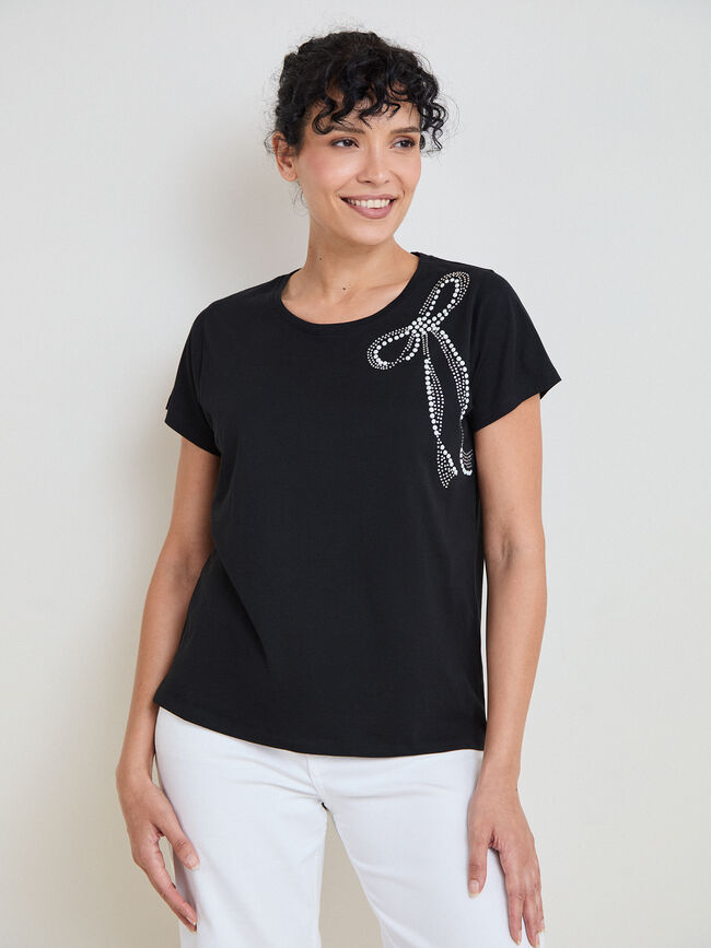 CAMISETA LAZO PERLAS Negro