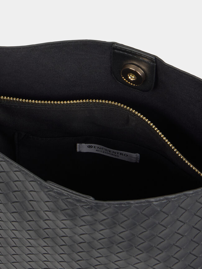 BOLSO HOMBRO TRENZADO Negro