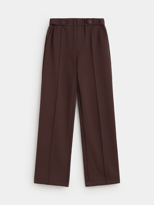 PANTALON VESTIR DETALLE Marron Medio image number null