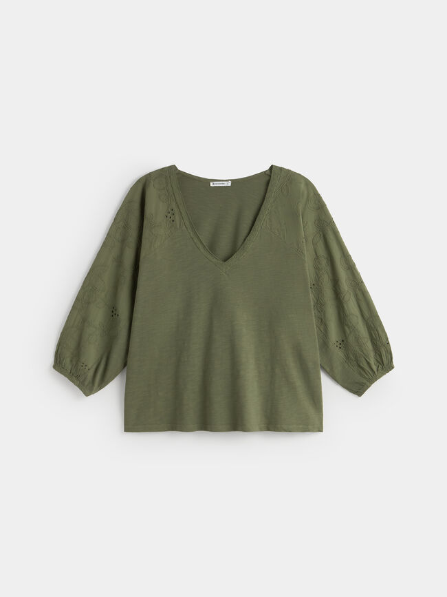 BLUSA BIMATERIA Blanco Hueso