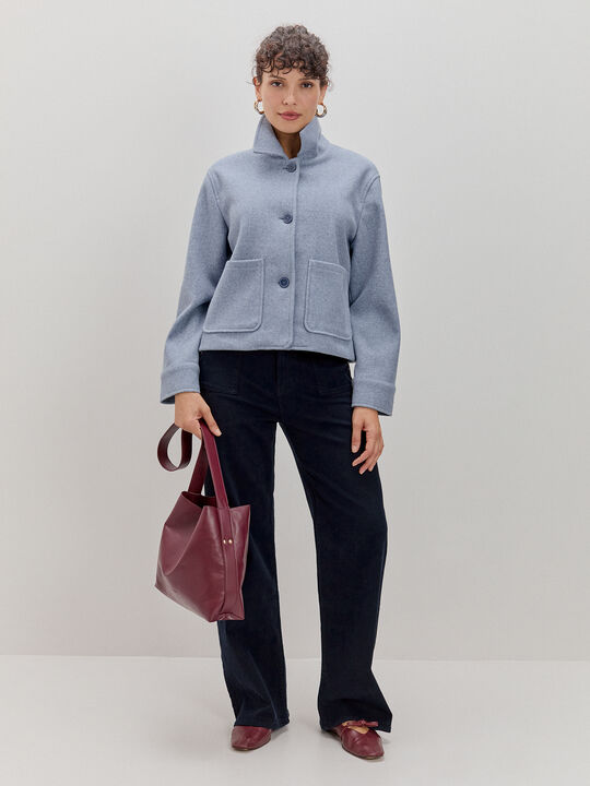 CHAQUETA CORTA PAÑO Azul Bebe image number null